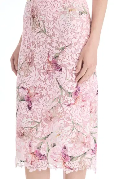 Oscar de la Renta Cape Sleeve Painted Iris Lace Day Dress | Thumbnail 4 Oscar de la Renta Cape Sleeve Painted Iris Lace Day Dress | Thumbnail 4