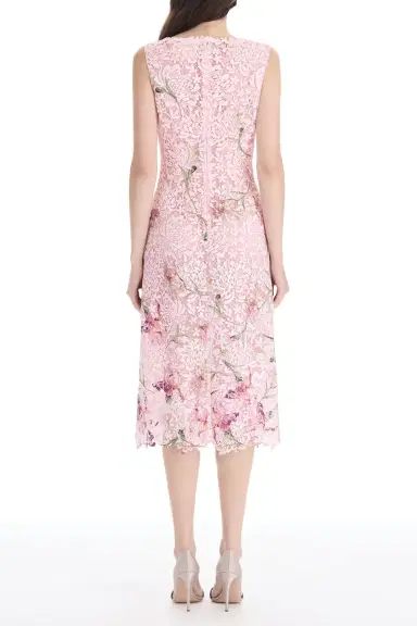 Oscar de la Renta Cape Sleeve Painted Iris Lace Day Dress | Thumbnail 5 Oscar de la Renta Cape Sleeve Painted Iris Lace Day Dress | Thumbnail 5