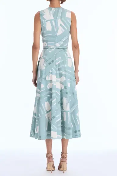 Oscar de la Renta Sleeveless Striped Plaid Poplin Day Dress | Thumbnail 4 Oscar de la Renta Sleeveless Striped Plaid Poplin Day Dress | Thumbnail 4