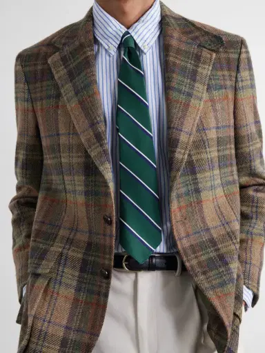 Polo Ralph Lauren Suede-Trimmed Checked Wool Blazer - Men | Thumbnail 5