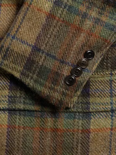 Polo Ralph Lauren Suede-Trimmed Checked Wool Blazer - Men | Thumbnail 6