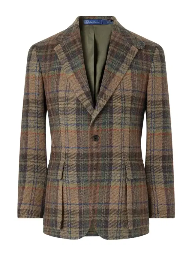Polo Ralph Lauren Suede-Trimmed Checked Wool Blazer - Men