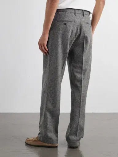 Portuguese Flannel Straight-Leg Pleated Wool Herringbone Trousers - Men | Thumbnail 4 Portuguese Flannel Straight-Leg Pleated Wool Herringbone Trousers - Men | Thumbnail 4
