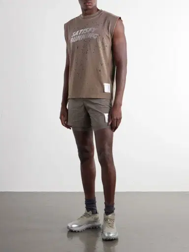 Satisfy Distressed Logo-Print MothTech™ Organic Cotton-Jersey Tank Top - Men | Thumbnail 2 Satisfy Distressed Logo-Print MothTech™ Organic Cotton-Jersey Tank Top - Men | Thumbnail 2