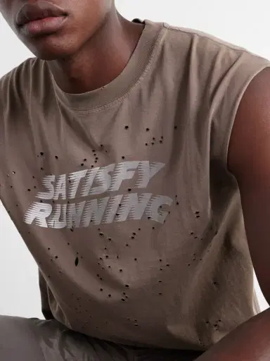 Satisfy Distressed Logo-Print MothTech™ Organic Cotton-Jersey Tank Top - Men | Thumbnail 5 Satisfy Distressed Logo-Print MothTech™ Organic Cotton-Jersey Tank Top - Men | Thumbnail 5