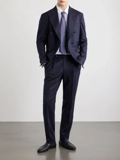 De Petrillo Straight-Leg Pleated Virgin Wool Trousers - Men | Thumbnail 2
