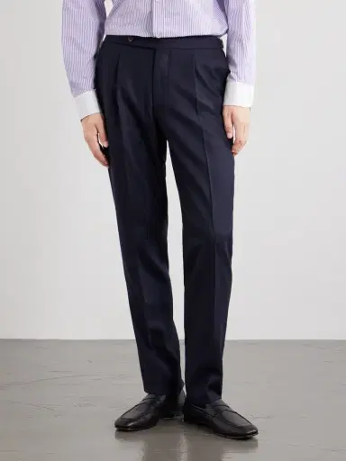 De Petrillo Straight-Leg Pleated Virgin Wool Trousers - Men | Thumbnail 3