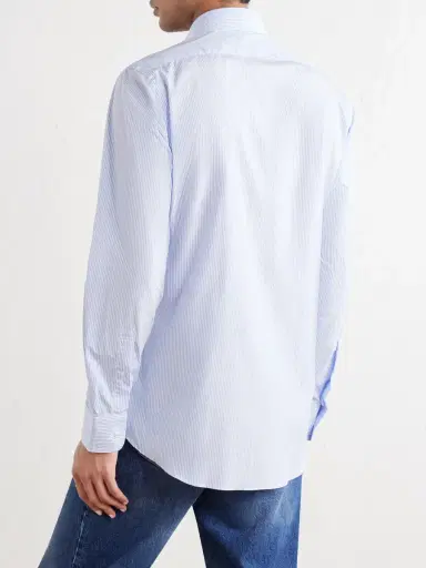 Thom Sweeney Lecce Striped Cotton-Poplin Shirt - Men | Thumbnail 4 Thom Sweeney Lecce Striped Cotton-Poplin Shirt - Men | Thumbnail 4