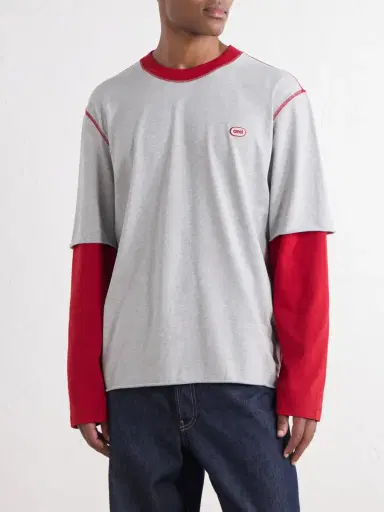AMI PARIS Logo-Appliqued Cotton-Jersey T-Shirt - Men | Thumbnail 3