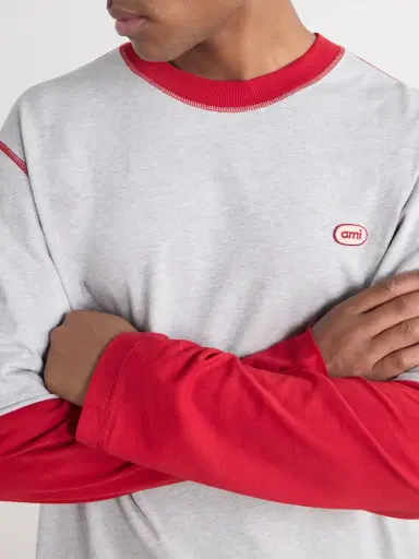 AMI PARIS Logo-Appliqued Cotton-Jersey T-Shirt - Men | Thumbnail 5