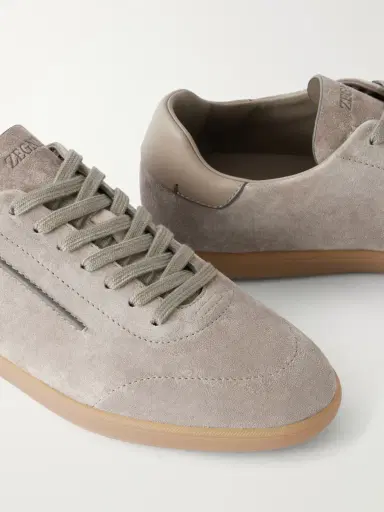 Zegna 232 Leather-Trimmed Suede Sneakers - Men | Thumbnail 5