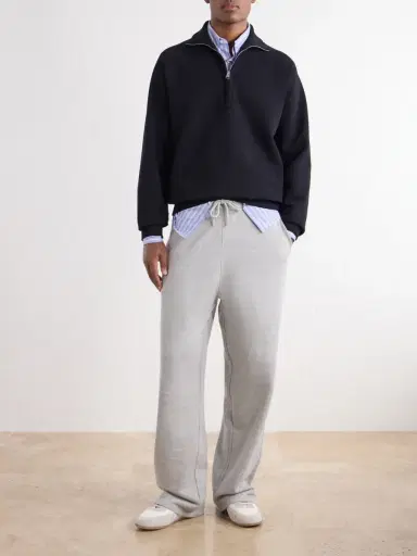 AMI PARIS Logo-Embroidered Cotton-Jersey Half-Zip Sweatshirt - Men | Thumbnail 2 AMI PARIS Logo-Embroidered Cotton-Jersey Half-Zip Sweatshirt - Men | Thumbnail 2