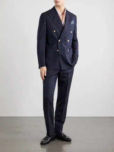 De Petrillo Vesuvio Double-Breasted Wool-Twill Suit Jacket - Men | Thumbnail 2