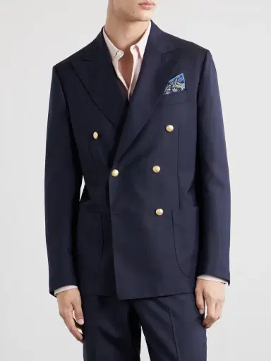De Petrillo Vesuvio Double-Breasted Wool-Twill Suit Jacket - Men | Thumbnail 3