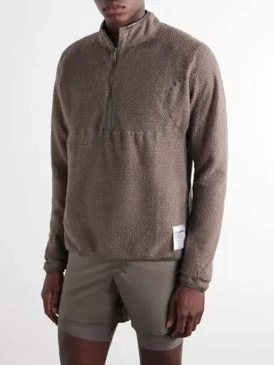 Satisfy Logo-Print FuzzFleece™ Half‑Zip Running Top - Men | Thumbnail 3 Satisfy Logo-Print FuzzFleece™ Half‑Zip Running Top - Men | Thumbnail 3