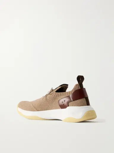 Berluti Shadow Leather-Trimmed Stretch-Cashmere Sneakers - Men | Thumbnail 4 Berluti Shadow Leather-Trimmed Stretch-Cashmere Sneakers - Men | Thumbnail 4