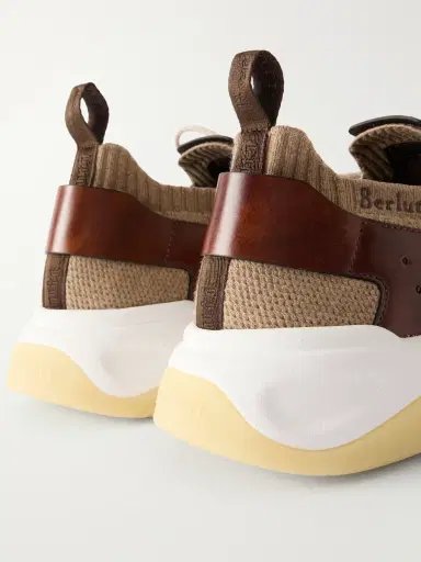 Berluti Shadow Leather-Trimmed Stretch-Cashmere Sneakers - Men | Thumbnail 5 Berluti Shadow Leather-Trimmed Stretch-Cashmere Sneakers - Men | Thumbnail 5