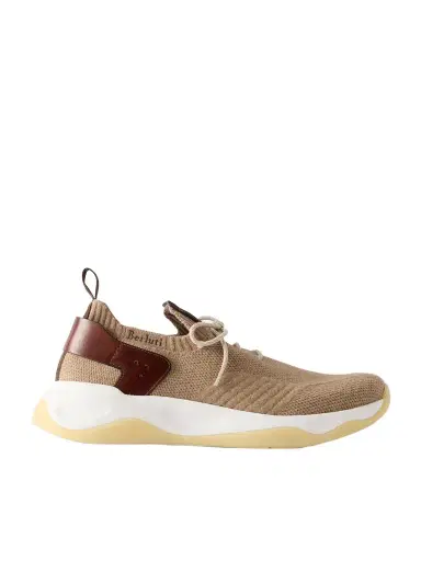 Berluti Shadow Leather-Trimmed Stretch-Cashmere Sneakers - Men | Thumbnail 1 Berluti Shadow Leather-Trimmed Stretch-Cashmere Sneakers - Men | Thumbnail 1