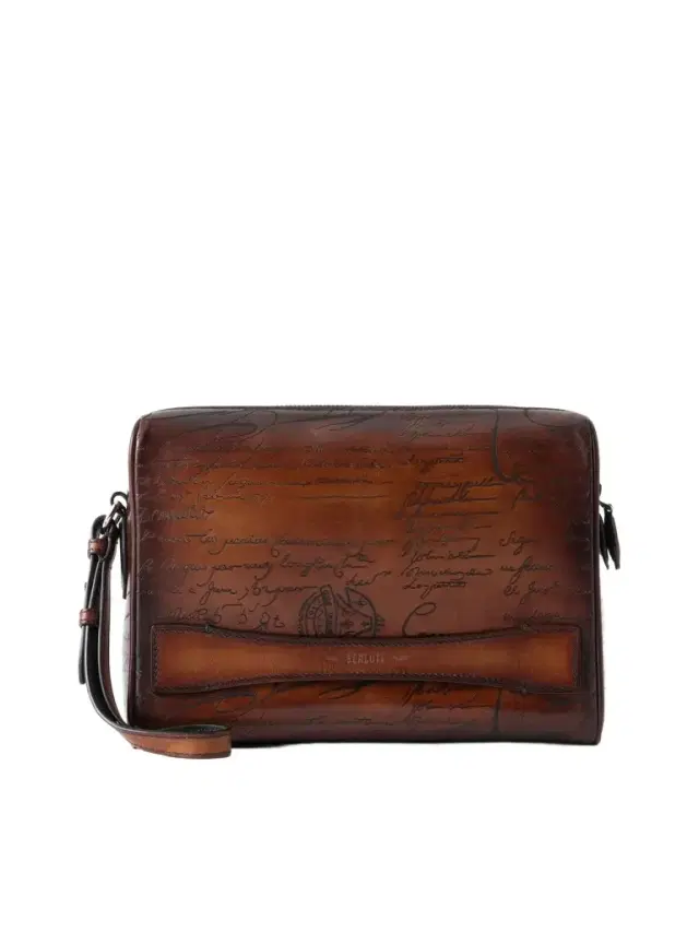 Berluti Rosewood Scritto Venezia Leather Pouch - Men