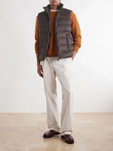HERNO Quilted Silk and Cashmere-Blend Gilet - Men | Thumbnail 2 HERNO Quilted Silk and Cashmere-Blend Gilet - Men | Thumbnail 2