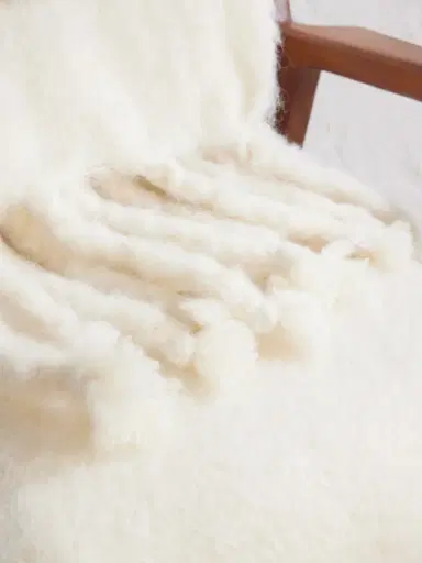 Tekla Fringed Mohair Blanket - Men | Thumbnail 3 Tekla Fringed Mohair Blanket - Men | Thumbnail 3