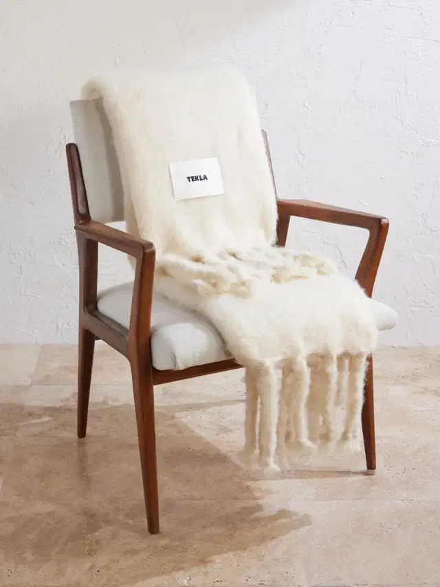 Tekla Fringed Mohair Blanket - Men