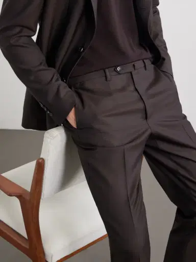 De Petrillo Tapered Virgin Wool Suit Trousers - Men | Thumbnail 5 De Petrillo Tapered Virgin Wool Suit Trousers - Men | Thumbnail 5