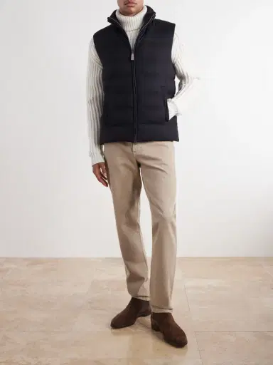 HERNO Quilted Silk and Cashmere-Blend Gilet - Men | Thumbnail 2 HERNO Quilted Silk and Cashmere-Blend Gilet - Men | Thumbnail 2