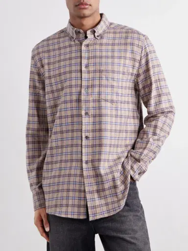 Portuguese Flannel Cedar Checked Cotton-Flannel Shirt - Men | Thumbnail 3 Portuguese Flannel Cedar Checked Cotton-Flannel Shirt - Men | Thumbnail 3