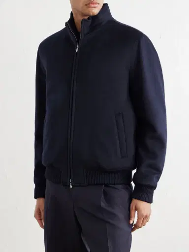 Thom Sweeney Wool and Cashmere-Blend Flannel Bomber Jacket - Men | Thumbnail 3 Thom Sweeney Wool and Cashmere-Blend Flannel Bomber Jacket - Men | Thumbnail 3