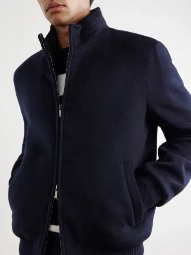 Thom Sweeney Wool and Cashmere-Blend Flannel Bomber Jacket - Men | Thumbnail 5 Thom Sweeney Wool and Cashmere-Blend Flannel Bomber Jacket - Men | Thumbnail 5