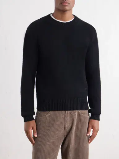 AMI PARIS Logo-Embroidered Cashmere and Wool-Blend Sweater - Men | Thumbnail 3 AMI PARIS Logo-Embroidered Cashmere and Wool-Blend Sweater - Men | Thumbnail 3