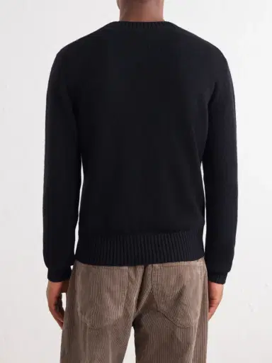 AMI PARIS Logo-Embroidered Cashmere and Wool-Blend Sweater - Men | Thumbnail 4 AMI PARIS Logo-Embroidered Cashmere and Wool-Blend Sweater - Men | Thumbnail 4