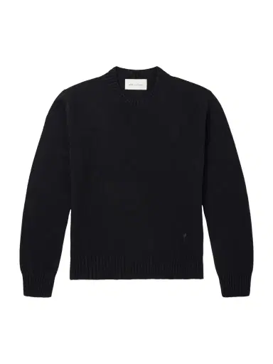 AMI PARIS Logo-Embroidered Cashmere and Wool-Blend Sweater - Men | Thumbnail 1 AMI PARIS Logo-Embroidered Cashmere and Wool-Blend Sweater - Men | Thumbnail 1