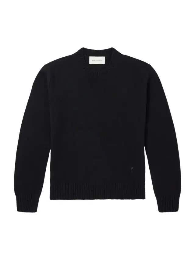 AMI PARIS Logo-Embroidered Cashmere and Wool-Blend Sweater - Men