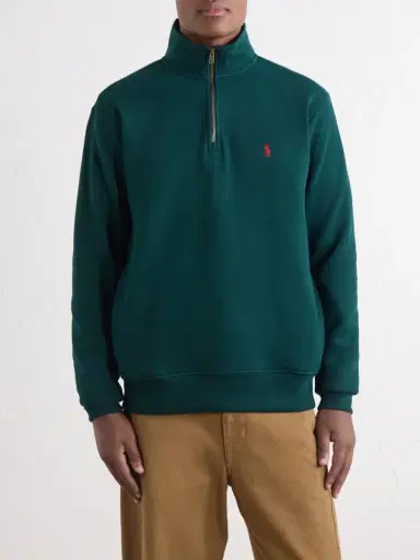 Polo Ralph Lauren Logo-Embroidered Cotton-Blend Half-Zip Sweatshirt - Men | Thumbnail 3 Polo Ralph Lauren Logo-Embroidered Cotton-Blend Half-Zip Sweatshirt - Men | Thumbnail 3
