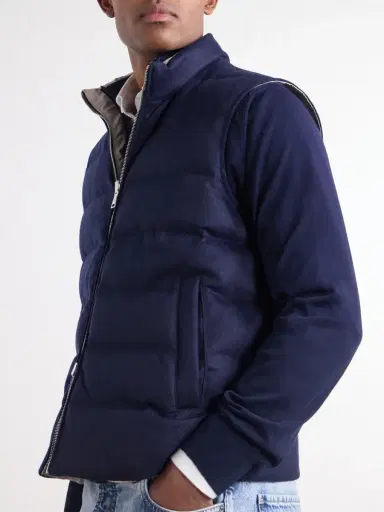 ELEVENTY Reversible Padded Cashmere-Blend and Wool-Blend Gilet - Men | Thumbnail 6 ELEVENTY Reversible Padded Cashmere-Blend and Wool-Blend Gilet - Men | Thumbnail 6