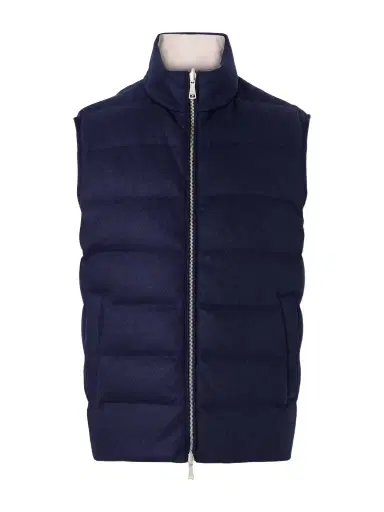 ELEVENTY Reversible Padded Cashmere-Blend and Wool-Blend Gilet - Men | Thumbnail 1 ELEVENTY Reversible Padded Cashmere-Blend and Wool-Blend Gilet - Men | Thumbnail 1
