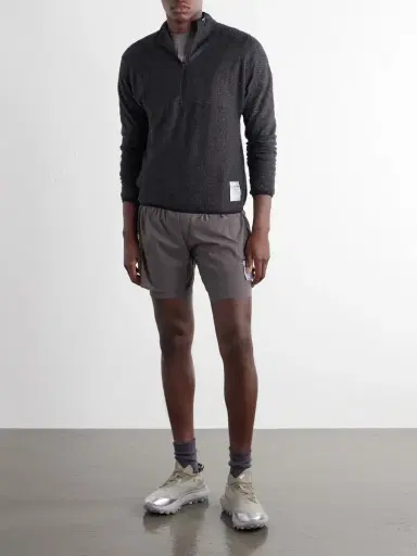 Satisfy Logo-Print FuzzFleece™ Half‑Zip Running Top - Men | Thumbnail 2