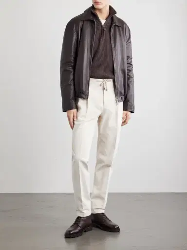 De Petrillo Straight-Leg Pleated Cotton-Twill Trousers - Men | Thumbnail 2 De Petrillo Straight-Leg Pleated Cotton-Twill Trousers - Men | Thumbnail 2