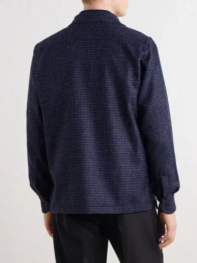 De Petrillo Houndstooth Virgin Wool Overshirt - Men | Thumbnail 4 De Petrillo Houndstooth Virgin Wool Overshirt - Men | Thumbnail 4