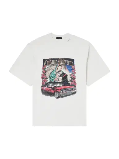 Willy Chavarria Ciudame Madresita Printed Distressed Cotton-Jersey T-Shirt - Men | Thumbnail 1 Willy Chavarria Ciudame Madresita Printed Distressed Cotton-Jersey T-Shirt - Men | Thumbnail 1