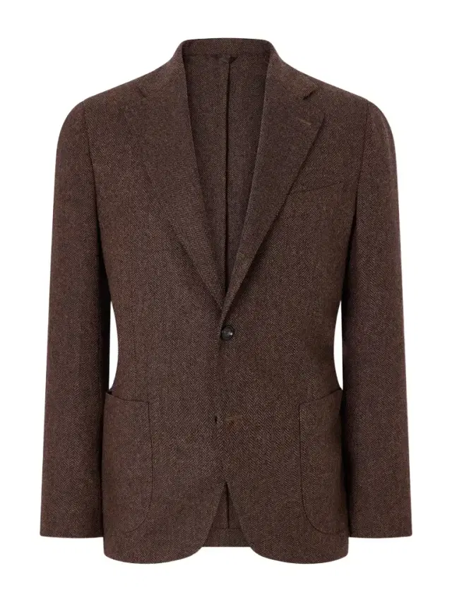 De Petrillo Posillipo Wool and Cashmere-Blend Herringbone Blazer - Men