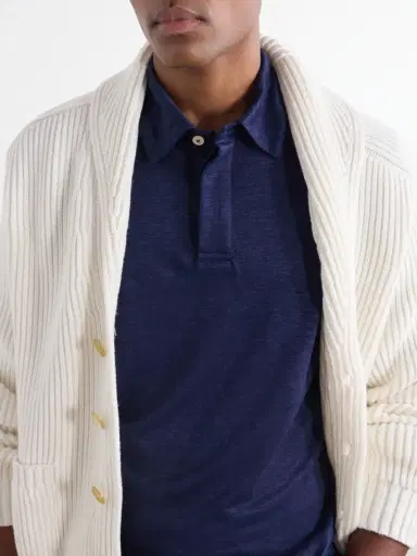 ELEVENTY Linen-Jersey Polo Shirt - Men | Thumbnail 5 ELEVENTY Linen-Jersey Polo Shirt - Men | Thumbnail 5