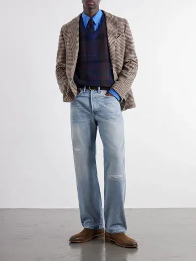 Polo Ralph Lauren Logo-Embroidered Checked Wool and Cotton-Blend Vest - Men | Thumbnail 2 Polo Ralph Lauren Logo-Embroidered Checked Wool and Cotton-Blend Vest - Men | Thumbnail 2