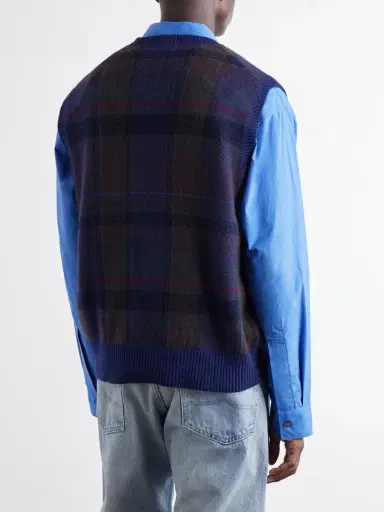 Polo Ralph Lauren Logo-Embroidered Checked Wool and Cotton-Blend Vest - Men | Thumbnail 4 Polo Ralph Lauren Logo-Embroidered Checked Wool and Cotton-Blend Vest - Men | Thumbnail 4