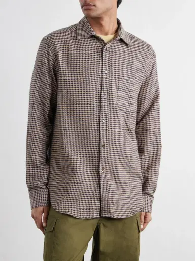 Portuguese Flannel Houndstooth Organic Cotton-Flannel Shirt - Men | Thumbnail 3 Portuguese Flannel Houndstooth Organic Cotton-Flannel Shirt - Men | Thumbnail 3