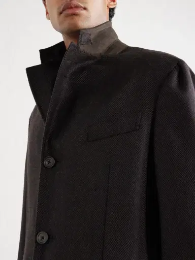 Thom Sweeney Herringbone Wool Coat - Men | Thumbnail 5 Thom Sweeney Herringbone Wool Coat - Men | Thumbnail 5