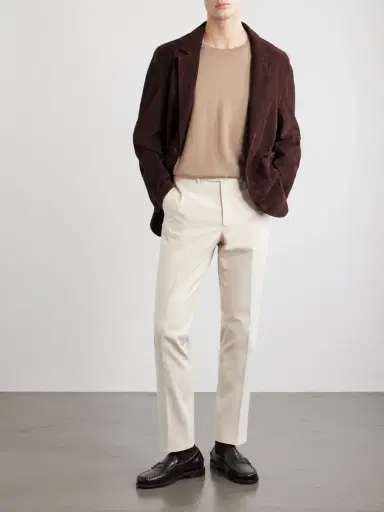 De Petrillo Tapered Cotton and Silk-Blend Twill Trousers - Men | Thumbnail 2 De Petrillo Tapered Cotton and Silk-Blend Twill Trousers - Men | Thumbnail 2