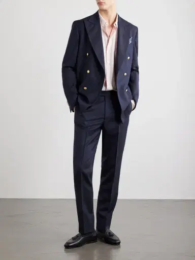 De Petrillo Tapered Virgin Wool Suit Trousers - Men | Thumbnail 2 De Petrillo Tapered Virgin Wool Suit Trousers - Men | Thumbnail 2
